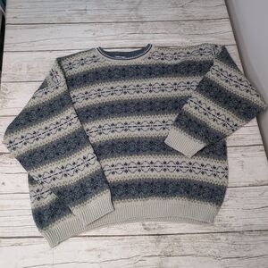 Vintage Tip Top Tailors Striped Acrylic Sweater Made In Canada Size XL